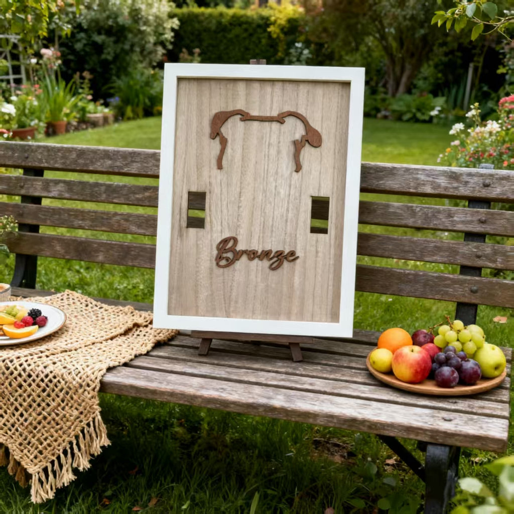 Custom Dog Memorial Collar Frame, Personalized Wooden Dog Silhouette Picture Frame, Pet Loss Keepsake Frame Holds Dog Collar For Pet Memorial Gift