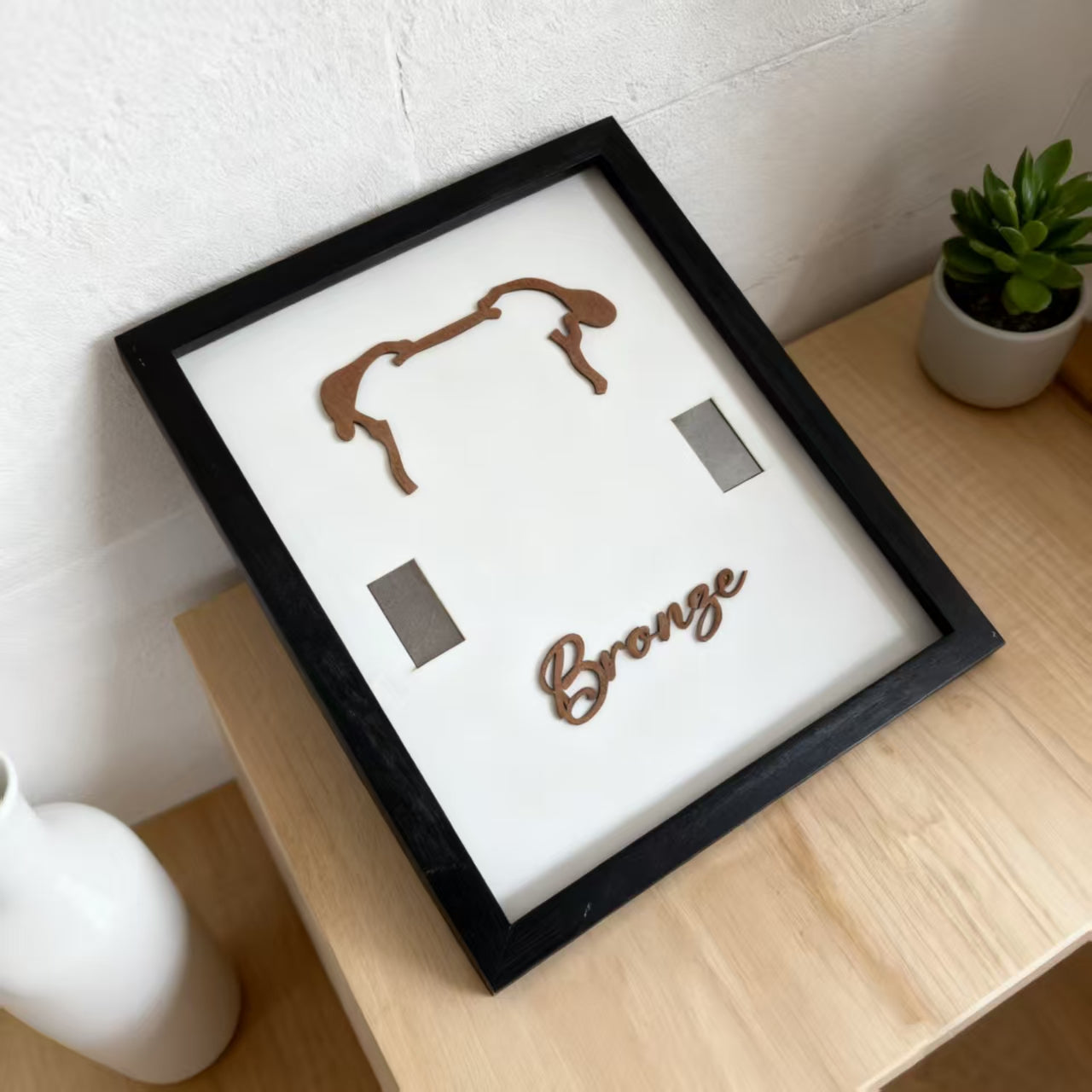 Custom Dog Memorial Collar Frame, Personalized Wooden Dog Silhouette Picture Frame, Pet Loss Keepsake Frame Holds Dog Collar For Pet Memorial Gift