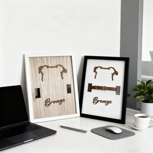 Custom Dog Memorial Collar Frame, Personalized Wooden Dog Silhouette Picture Frame, Pet Loss Keepsake Frame Holds Dog Collar For Pet Memorial Gift